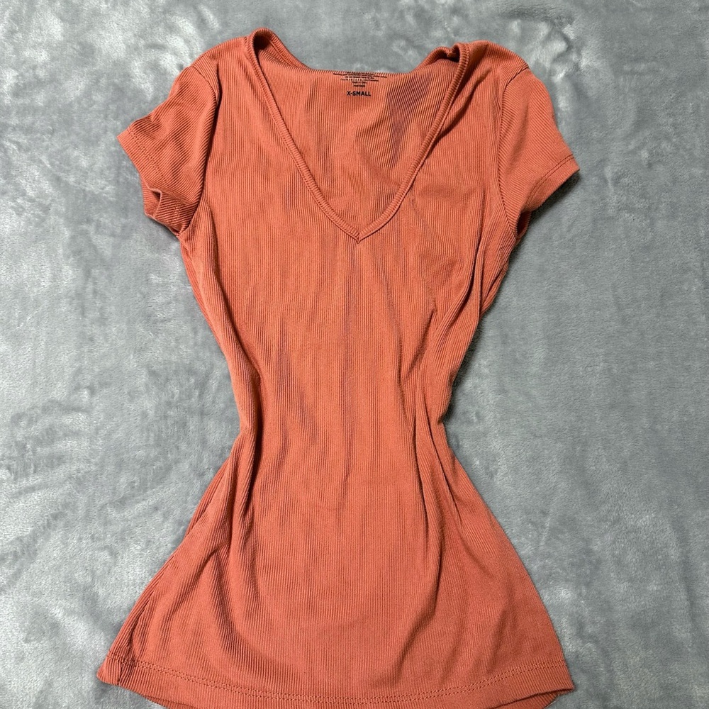 Rue21 Orange Fitted Short Sleeve T-Shirt